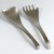 'Tsuchime' hammered metal Japanese fork and spoon salad servers