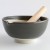 Extra large Japanese suribachi with black glaze, including a hinoki wood surikogi